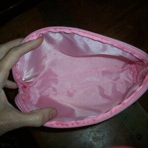 Makeup Cosmetic Bag Pouch Clutch Black Travel Black & Pink ONCE UPON A ROSE Zips